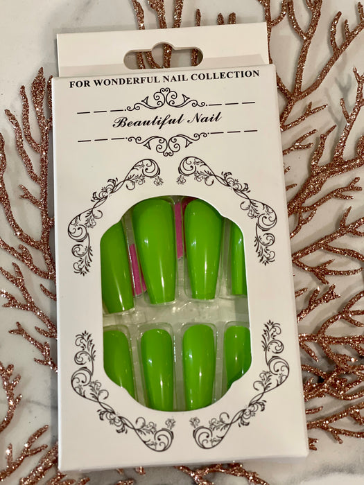 Green fake nail patent color