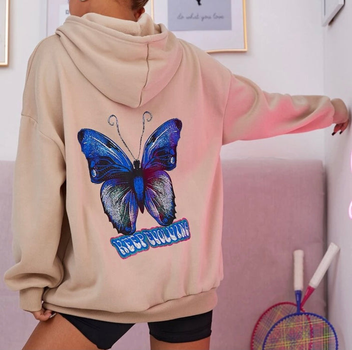 Blue butterfly hoodie