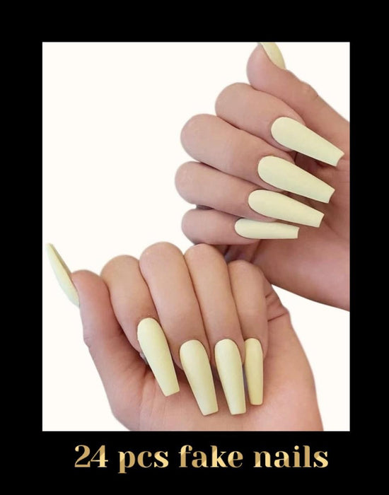 Creamy fake nails mat color